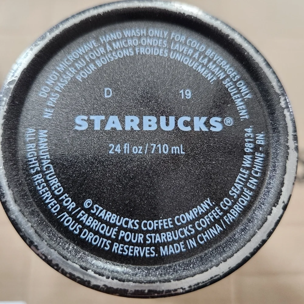 Starbucks‎ 2019 Black Glitter Gradient Stainless Steel Cold Cup Tumbler